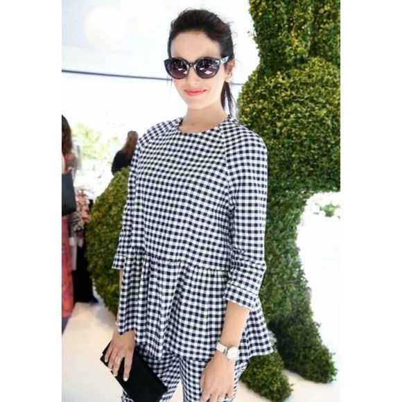 Victoria Beckham for Target Gingham Peplum Top-sz XS - Picture 1 of 9